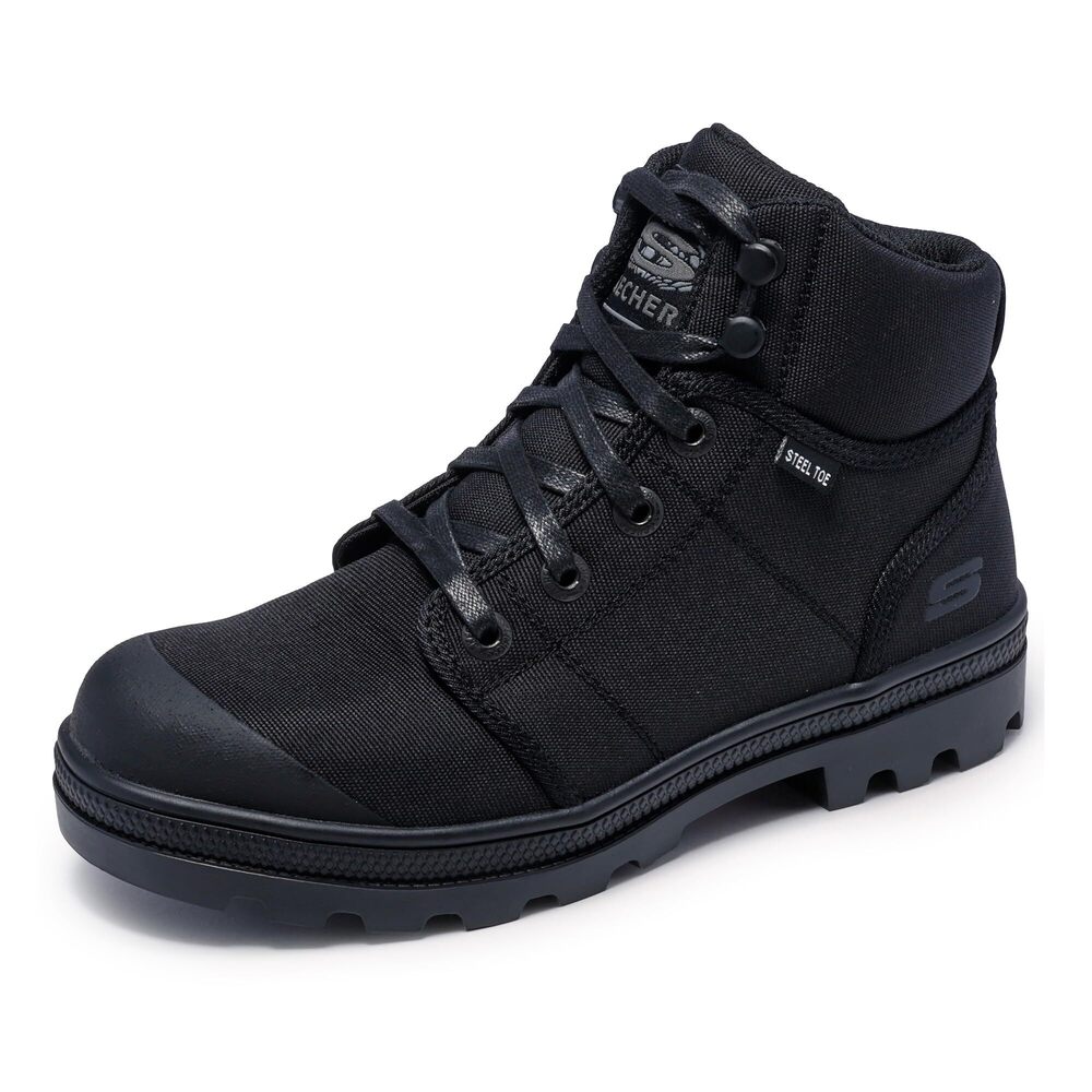 Skechers Women's Work Rotund Darragh Work Lace-Up Boot Safety Toe, Black, 9